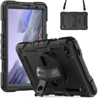 Accezz Rugged Backcover met schouderstrap voor de Samsung Galaxy Tab A7 Lite - Zwart