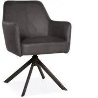 Bommel Wonen Armstoel Jesse - draaibaar - stof Otis Antraciet - pocketvering - poot zwart