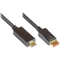 GOOD CONNECTIONS Anschlusskabel DisplayPort 1.4 an HDMI 2.0, 4K @60Hz, vergoldete Kontakte, OFC, schwarz, 2m, 