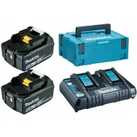 Makita Energy 198077-8 2x Bl1860b+dc18rd Oplader En Batterij