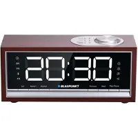 Blaupunkt CR60BT Bluetooth Radio Alarm Clock, brown wood