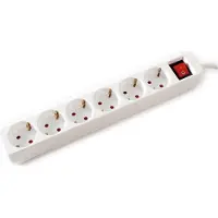Value stekkerdoos met 6 stopcontacten en schakelaar, wit, 10 meter