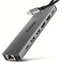 Axagon HMC-7HX2 laptop dock & poortreplicator Bedraad USB 3.2 Gen 1 (3.1 Gen 1) Type-C Grijs
