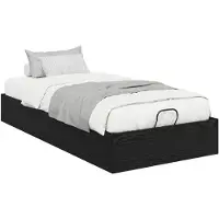 vidaXL Ottoman Bedframe Zwarte Eik 193 x 90 x 25 cm Geconstrueerd hout