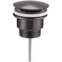 Sapho Niet-afsluitbare wastafelafvoer 5/4", grote stop, 1-5,5cm, gunmetal
