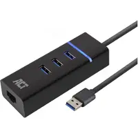 ACT USB Hub 3.2 met 3 USB-A poorten en ethernet