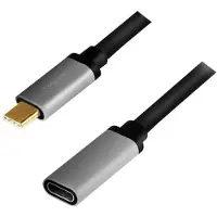 Logilink CUA0105 USB 3.2 Gen 2 Cable C/M to C/F, 4K/60 Hz, alu, black/grey, 0.5 m