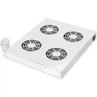 Digitus ventilatiepaneel voor 19'' kasten serie varioFLEX, 4 x ventilator, thermostaat, grijs 4 fans, thermostat, switch, grey (RAL 7035)