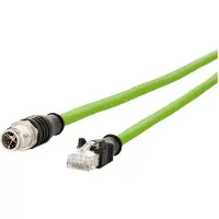 METZ CONNECT 142M2X15100 M12 Netwerkkabel, patchkabel CAT 6A S/FTP 10.00 m Groen PUR-mantel, Zuurbestendig, Ozonbestendig, UV-bestendig, Geschikt voor