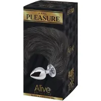 ALIVE Anal Pleasure - middelgrote anaalkraal met vossenstaart (zilver)