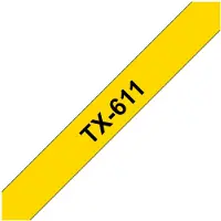 Brother TX-611 Tape Zwart op geel (6 mm)