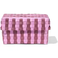 HEMA Mand 20x15cm met deksel geblokt lila