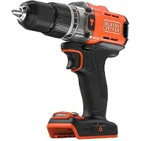 Black & Decker Accu-klopboor/schroefmachine 2 snelheden Brushless, Incl. koffer, Zonder accu, Zonder lader, Incl. accessoires