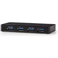 Nedis USB-Hub | USB-A Male | 4x USB A Female | 4-Poorts | 1 stuks - UHUBU3420BK UHUBU3420BK