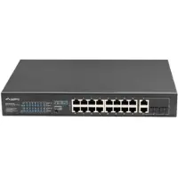 Lanberg Switch rack 19 POE+ 16x 100MB /2X COMBO GIGABIT ETHERNET 250W - RSFE-16P-2C-250