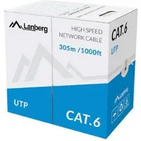 Lanberg LC-6UTP-305M-GY – Netwerkkabel Cat6 UTP 305m Rol Grijs (Solid CU, CPR, Fluke Passed)