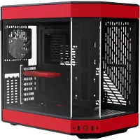 HYTE Kast Y60 ShowCase, Verticale GPU, Glas, Zwart/Rood, ATX