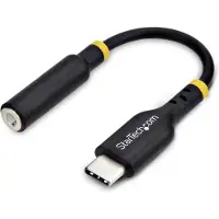 StarTech.com USB-C naar 3.5mm TRRS Headphone/Headset Adapter, Aux Audio Adapter, 3.5mm Jack, USB Type-C Aux Dongle, Hi-Fi 32-bit DAC, Voor Laptop/Phone/Tablet, Ondersteunt USB-C/Thunderbolt