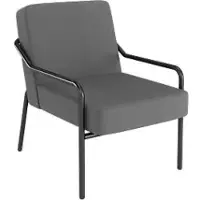 Meet by Paperflow MEDSO Classic M fauteuil, gestoffeerd, verwisselbare zitting, B 580 x D 743 x H 736 mm, stof en staal, antraciet/matzwart