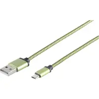 S/CONN USB-Ladekabel A Stecker auf USB Micro B grün, 0,9m