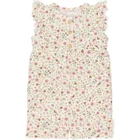 Little Dutch gebloemde playsuit ecru Meisjes Stretchkatoen Ronde hals Bloemen - maat 68
