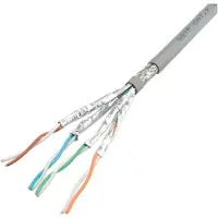 Roline S/FTP CAT7 10 Gigabit 600 MHz netwerkkabel met vaste aders - AWG23 / grijs - 100 meter