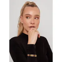 Notre-V Dames Sieraden Bangl Glad - Zilverkleurig - Maat ONESIZE