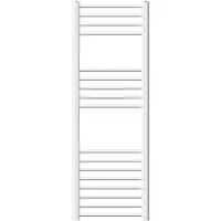 LuxeBath elektrische badkamerradiator Sahara 400 x 1200 mm wit rechte zijaansluiting met verwarmingselement 1200W digitale thermostaat met display handdoekverwarming handdoekdroger handdoekverwarmer