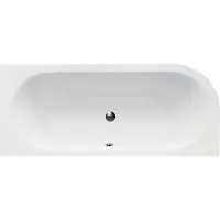 Besco AVITA hoekbad 170 x 75 cm links wit met bamboe badplank