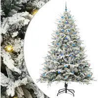 vidaXL Kunstmatige Voorverlichte Kerstboom met Ballenset Groen 240 cm