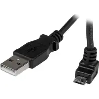 StarTech.com .com 2 meter USB 2.0 kabel, type A naar micro USB B, schuin - zwart - 1 x USB type A stekker - 1 x micro USB type B stekker - zwart