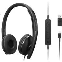 Lenovo 4XD1M39029, bekabelde hoofdtelefoon, frequentiebereik 20 - 20000 Hz, gewicht 148 g, kleur: zwart