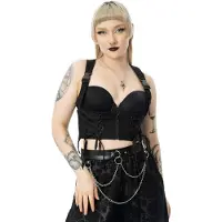 Chemical Black - Gothic Bodywarmer - Rowena Vest - M tot XL - voor Vrouwen - zwart - Maat M