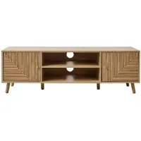 CALICOSY Tv-meubel 2 deuren met lamellenfronten in l-vorm, l140 cm eden