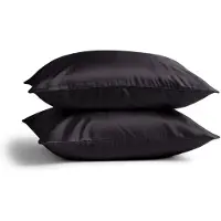 Silk Heaven 2x Zijden Kussensloop 50x70cm Zwart Hotelsluiting 22 Momme - Kussensloop set - Luxe Silk Kussensloop 100% moerbei zijde - Zijde kussensloop - - 50x70cm / Hotelsluiting