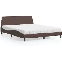 vidaXL Bed met matras "Dover" kunstleer bruin 160x200 cm
