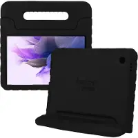 HappyCase Kinder Tablethoes Geschikt voor Samsung Galaxy Tab S7 FE/S7 Plus | Kindvriendelijke Hoes | Beschemhoes | Kinderhoes | met Handvat en Standaard | Zwart