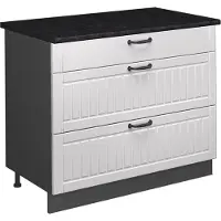 Vicco Keukenonderkast Fame-Line, Wit Landhuis/Antraciet, 100 cm, WB Antraciet