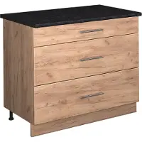 Vicco Keukenonderkast Fame-Line, Goudkleurig Eiken/Goudkleurig Eiken, 100 cm, WB Antraciet