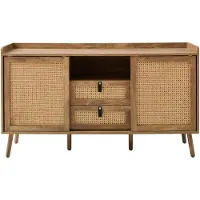 CALICOSY Dressoir met 2 deuren en 2 lades met rotan fronten l140 cm palmo