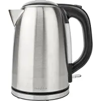 Nedis Waterkoker | 1.7 l | Roestvrij Staal | Zilver / Zwart | 360 graden draaibaar | Verborgen verwarmingselement | Strix-controller | Droogkookbeveiliging - KAWK350EAL