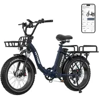 Hitway Elektrische Fiets BK6S Plus - 20*4.0 Inch Fat Tire City Commuter EBike met Afneembare 48V 27 Ah Lithium Batterij - Opvouwbaar Mountain E-Bike met 250W Motor - 7 Versnellingen - IP54 Waterdicht