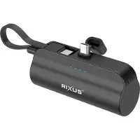 Rixus RXPB98B Mini Click-On Powerbank USB-C 5000mAh Black