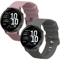 Kwmobile 2x horlogebandjes geschikt voor Garmin Venu 4 41mm bandje - Smartwatch bandjes van TPU - Activity tracker horloge band in grijs / lavendel