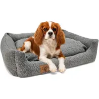 Odol-Plusz Hondenbed 70x60 cm Bouclé – Zacht en Comfortabel Hondenkussen voor Kleine en Middelgrote Honden – Machinewasbaar, Antislip, Luxe Sofa voor Huisdieren, grafiet