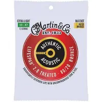 Martin strings Martin Authentiek Akoestische Gitaar Snaren, Lifespan 2.0 Behandeld, Extra Licht 12-Snarig, 80/20 Brons