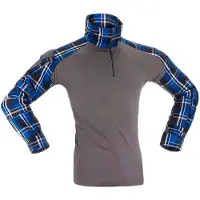Invadergear Flannel Combat T-shirt Met Lange Mouwen Grijs 2XL