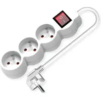 Value 3voudige stekkerdoos UTE, met aan/uit schakelaar, wit, 1,5 m