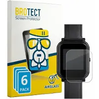 BROTECT Screenprotector 6 Stuks voor Bangle.js 2 Beschermglas transparant