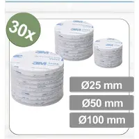 Quadrios 25CA687 Klittenband punten Om vast te plakken Haak- en lusdeel (Ø) 100 mm Wit 30 stuk(s)